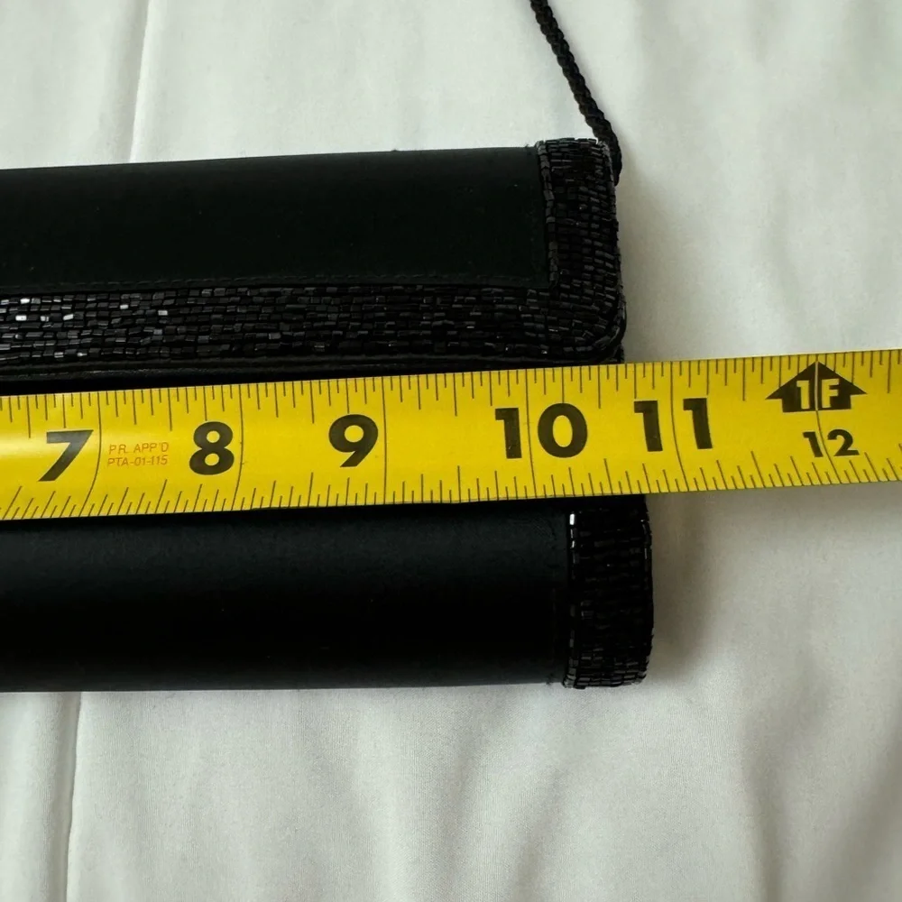 VTG Preston & York Elegant Beaded Satin Black Evening Clutch Shoulder Bag 90’s - Picture 7 of 15